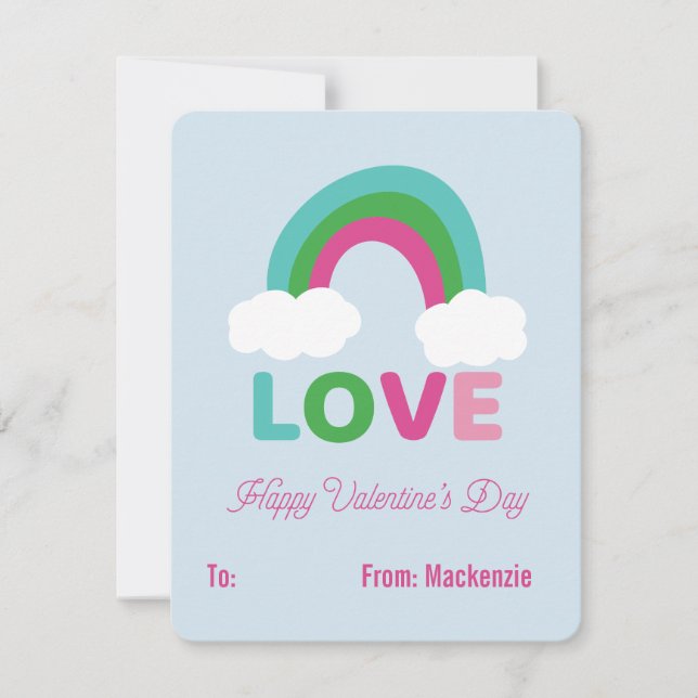 Cartes Pour Fêtes Annuelles Rainbow Love Children Classroom Valentine (Devant)