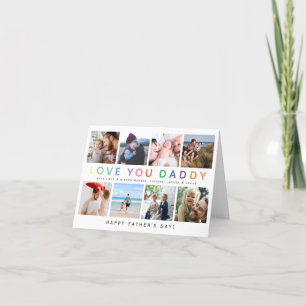 Cartes Pour Fêtes Annuelles Rainbow 'LOVE YOU DADDY' Photo Collage Keepsaké
