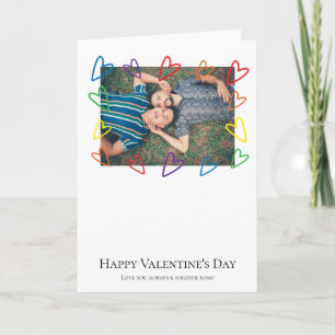 Cartes Pour Fêtes Annuelles Rainbow Pride Coeur Frame Photo LGBT Gay Valentine