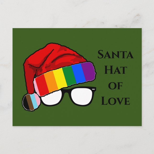 Cartes Pour Fêtes Annuelles Rainbow Santa Hat of Love (Devant)