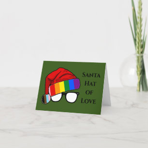 Cartes Pour Fêtes Annuelles Rainbow Santa Hat of Love Photo