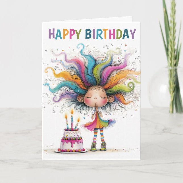 Cartes Pour Fêtes Annuelles Rainbow Souhaite Anniversaire Magie! (Devant)