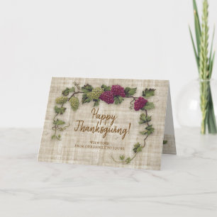 Cartes Pour Fêtes Annuelles Raisins rétro Thanksgiving