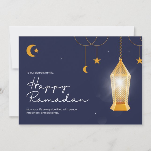 Cartes Pour Fêtes Annuelles Ramadan Kareem bleu (Devant)