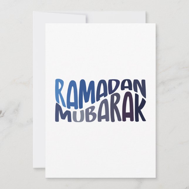 Cartes Pour Fêtes Annuelles Ramadan Moubarak citation islamique (Devant)