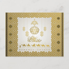 Cartes Pour Fêtes Annuelles Ramadan Moubarak Motif arabe calligraphie or