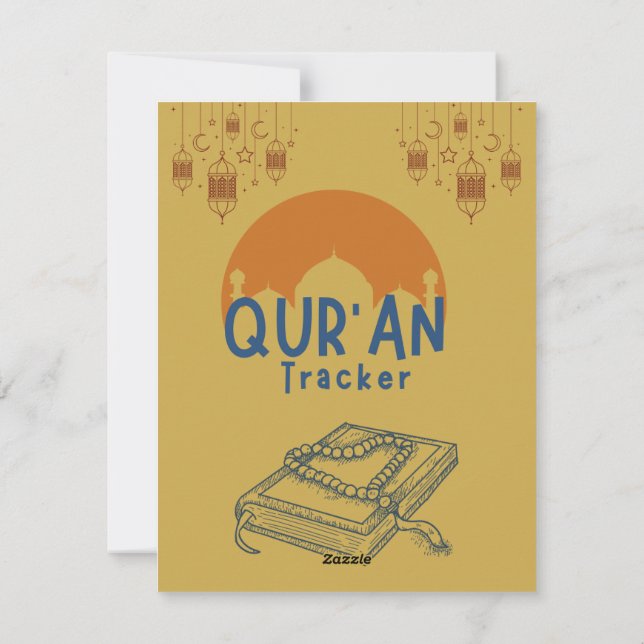 Cartes Pour Fêtes Annuelles Ramadan Qur'an Reading Tracker (Dos)