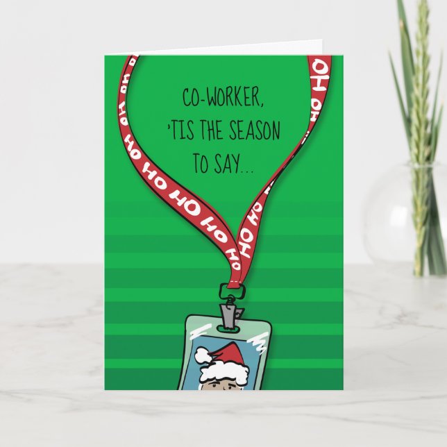 Cartes Pour Fêtes Annuelles Ramasse Mon Cotravailleur Slack Noël Drôle (Devant)