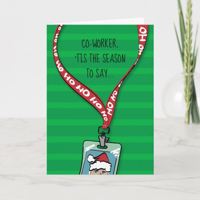 Cartes Pour Fêtes Annuelles Ramasse Mon Cotravailleur Slack Noël Drôle (Devant)