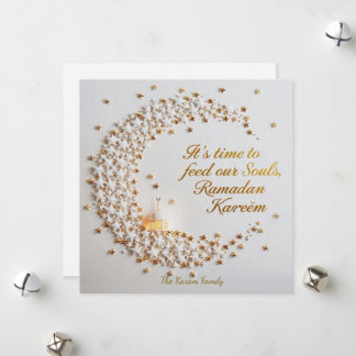 Cartes Pour Fêtes Annuelles Ramdan Kareem Personalized Holiday  Hilal Card