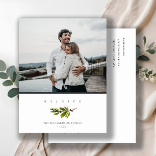 Cartes Pour Fêtes Annuelles Rameau de pin minimal Joyeux Noël photo