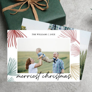 Cartes Pour Fêtes Annuelles Rameaux de pin festifs Joyeux Noël 2 photos