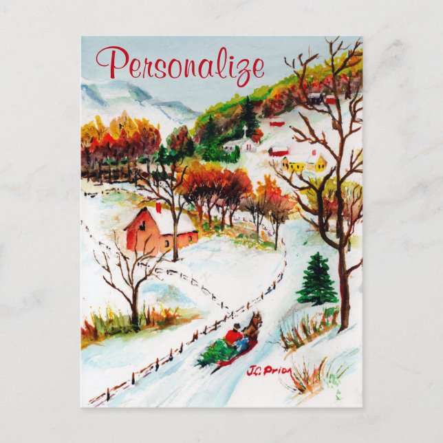 Cartes Pour Fêtes Annuelles Randonnée d'hiver Randonnée de neige Mountain Wate (Devant)