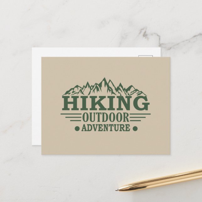 Cartes Pour Fêtes Annuelles Randonneurs en plein air aventure randonnée (Devant/Arrière en situation)