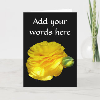Cartes Pour Fêtes Annuelles Ranunculus jaune