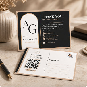 Cartes Pour Fêtes Annuelles Rappel de rendez-vous avec code QR de luxe beige n