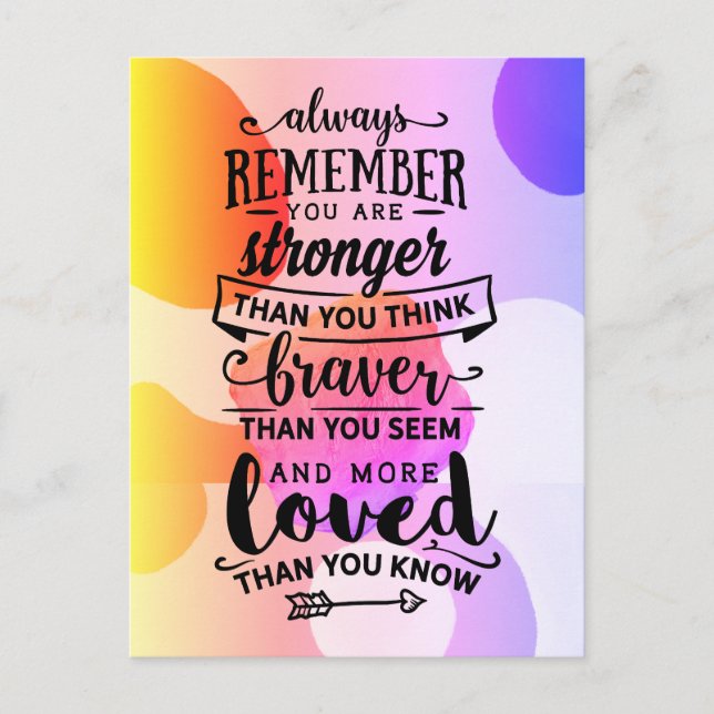 Cartes Pour Fêtes Annuelles Rappelez-vous, vous êtes plus forts (Devant)
