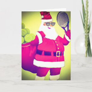 Cartes Pour Fêtes Annuelles Raquette de tennis de poignées de Père Noël