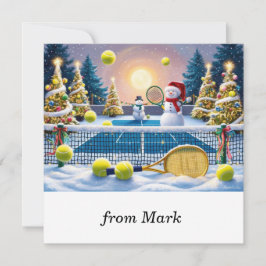 Cartes Pour Fêtes Annuelles Raquettes Festives de Noël de Tennis