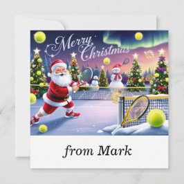 Cartes Pour Fêtes Annuelles Raquettes Festives de Noël de Tennis