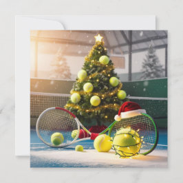 Cartes Pour Fêtes Annuelles Raquettes Festives de Noël de Tennis