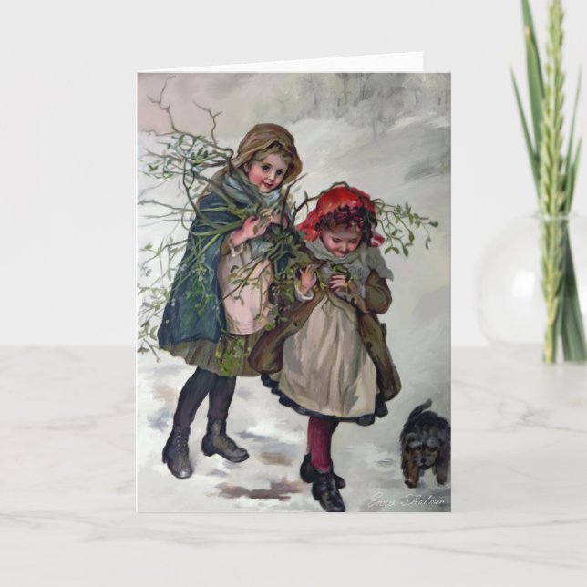 Cartes Pour Fêtes Annuelles Rassembler Mistletoe (Devant)