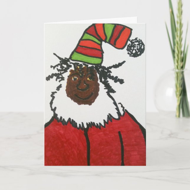 Cartes Pour Fêtes Annuelles Rasta Père Noël (Devant)