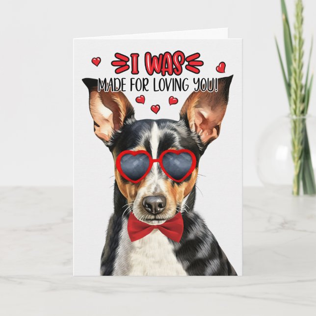 Cartes Pour Fêtes Annuelles Rat Terrier Chien fait pour vous aimer Valentine (Devant)