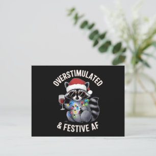 Cartes Pour Fêtes Annuelles Raton laveur amateur d'espresso surexcité et festi