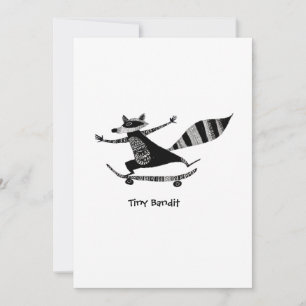 Cartes Pour Fêtes Annuelles Raton laveur en skateboard – Animal fantaisiste Ra