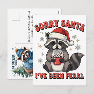 Cartes Pour Fêtes Annuelles Raton laveur personnalisé de Noël d'hiver personna