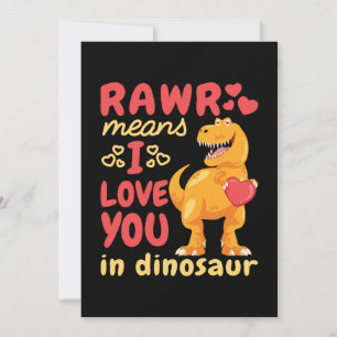 Cartes Pour Fêtes Annuelles Rawr signifie je t'aime en jour de la Saint-Valent