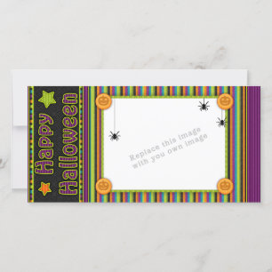 Cartes Pour Fêtes Annuelles Rayures colorées - couleurs et motif de Halloween