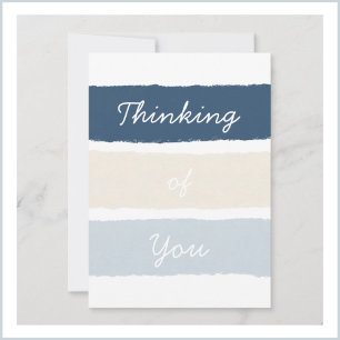 Cartes Pour Fêtes Annuelles Rayures de peinture écru bleu changeant Pensée pou