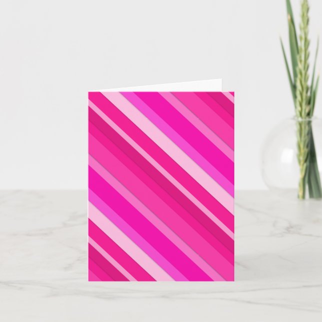 Cartes Pour Fêtes Annuelles Rayures posées de sucrerie - rose et fuchsia (Devant)