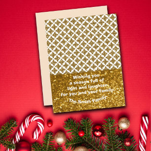 Cartes Pour Fêtes Annuelles Razzle Dazzle Noël Glittery Gold Stars Personnalis