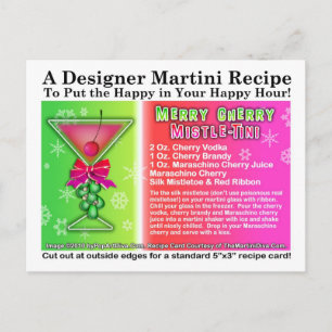Cartes Pour Fêtes Annuelles Recette de Martini de Noël Cherry Mistle-Tini