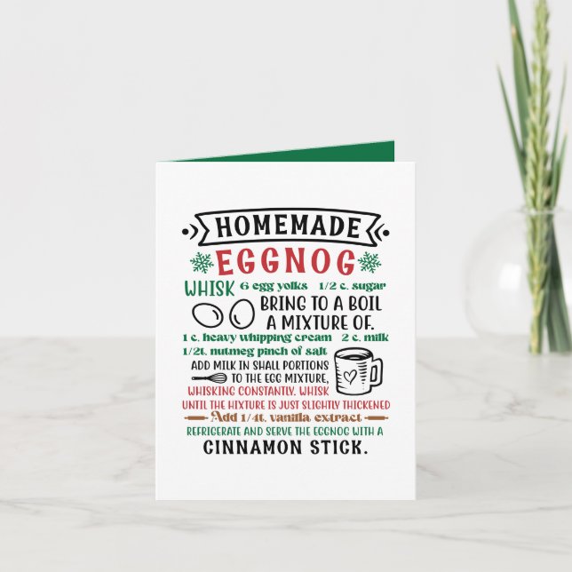 Cartes Pour Fêtes Annuelles Recette de oeufs maison personnalisable (Devant)