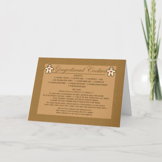Cartes Pour Fêtes Annuelles recette de pain d'épices (Devant)