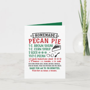 Cartes Pour Fêtes Annuelles Recette Pecan Pie maison personnalisable