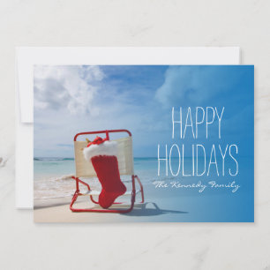 Cartes Pour Fêtes Annuelles Récipiendaire de Noël sur transat