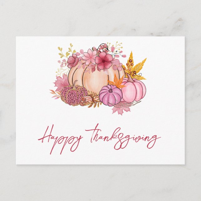 Cartes Pour Fêtes Annuelles Récolte Citrouille d'automne moderne Salutation d' (Devant)