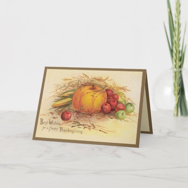 Cartes Pour Fêtes Annuelles Récolte d'automne (Devant)