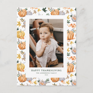 Cartes Pour Fêtes Annuelles Récolte d'automne Citrouille Photo Bonne Action de