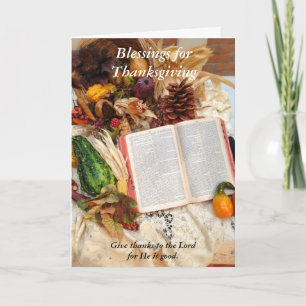 Cartes Pour Fêtes Annuelles Récolte et bible de thanksgiving
