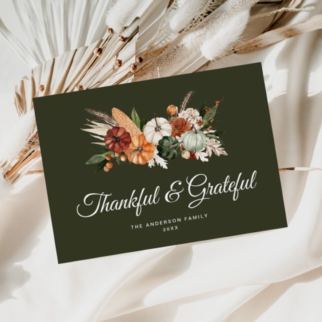Cartes Pour Fêtes Annuelles Reconnaissant et reconnaissant l'action de grâce (Créateur téléchargé)