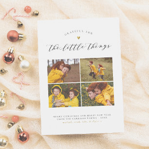 Cartes Pour Fêtes Annuelles Reconnaissant Pour Les Petites Choses Gold Heart 4