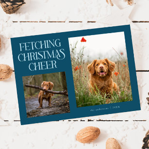 Cartes Pour Fêtes Annuelles Récupération de la Joie de Noël Photo de Chien Sar