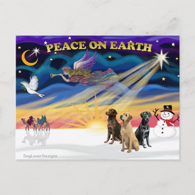 Cartes Pour Fêtes Annuelles Récupérations de XmasSunrise-3 Labrador (Devant)