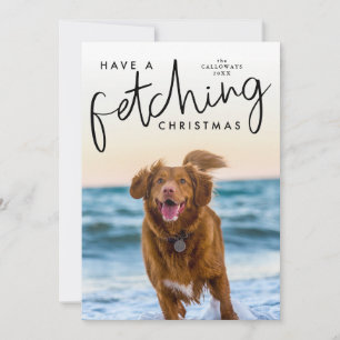 Cartes Pour Fêtes Annuelles Récupérer la photo de chien de Noël mignon